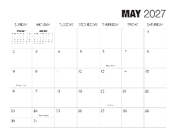 2027 Calendar - Simple