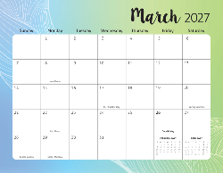 2027 Calendar - Fun