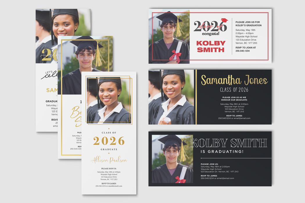 9X4 Graduation Cards - Single Sided