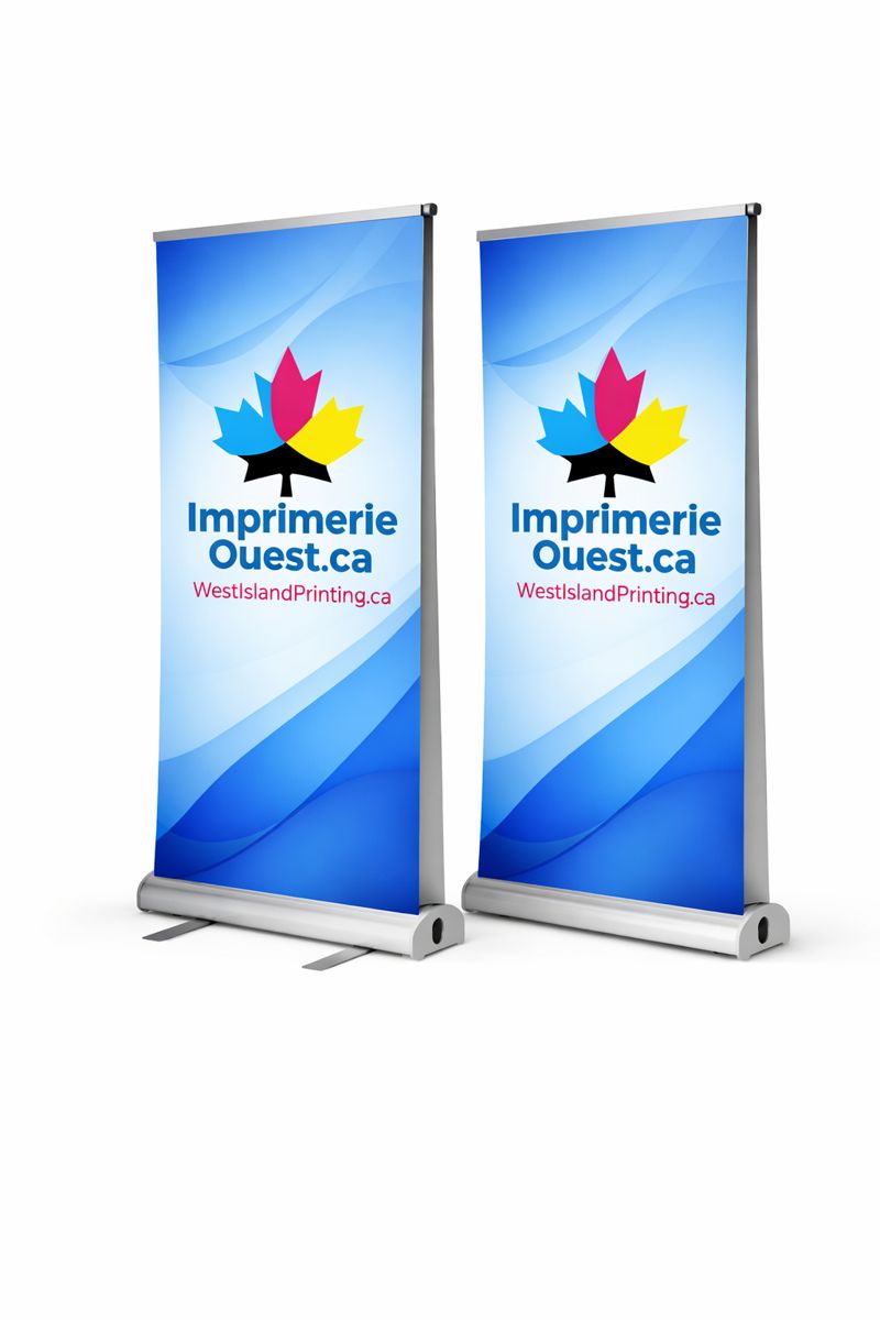 Bannière rétractable double face 33 × 80