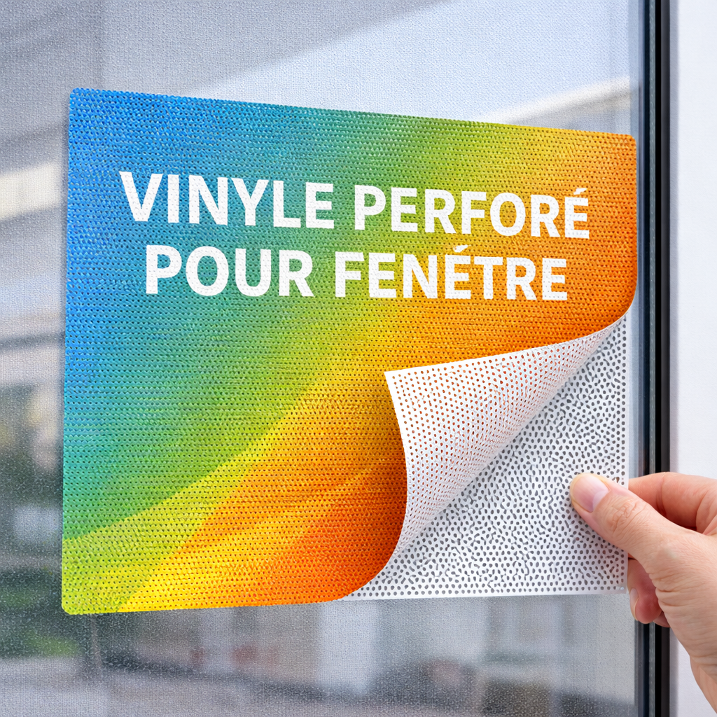 Vinyle perforé pour fenêtres (Vision unidirectionnelle)