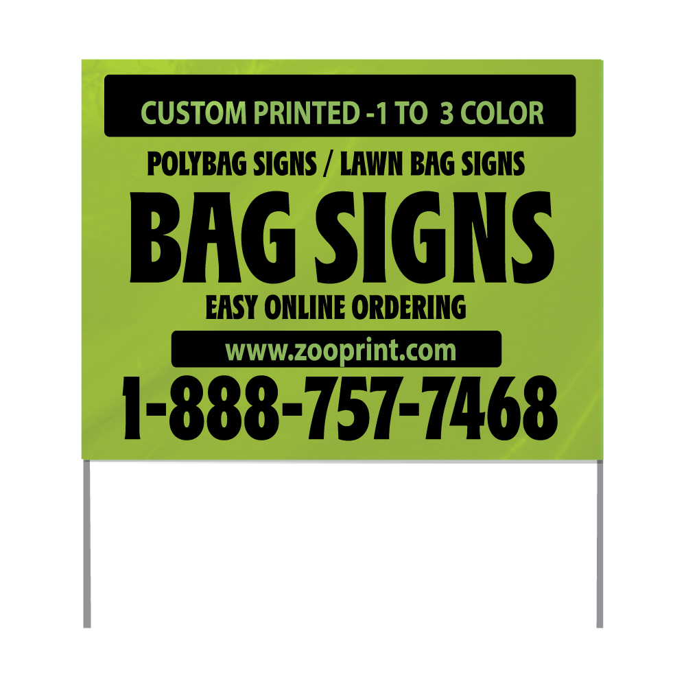 Green Lawn Bag Signs