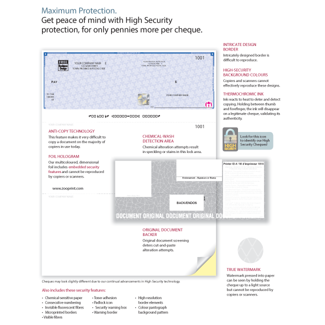 High Security Cheques