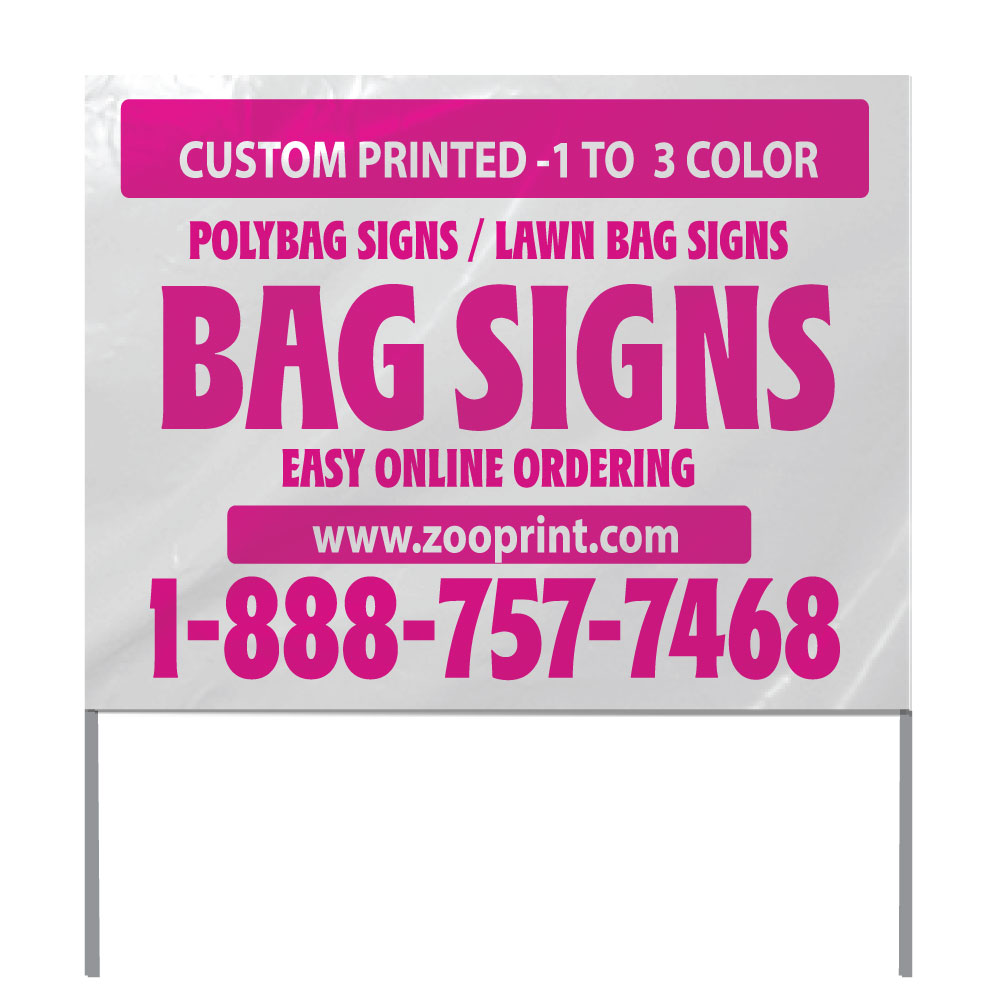 White Lawn Bag Signs