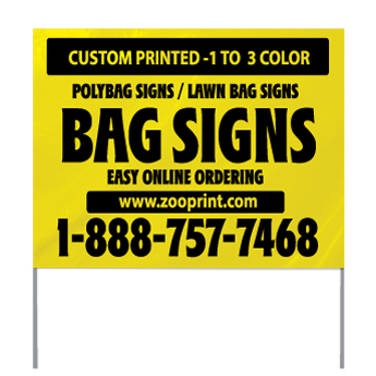 Yellow Lawn Bag Signs
