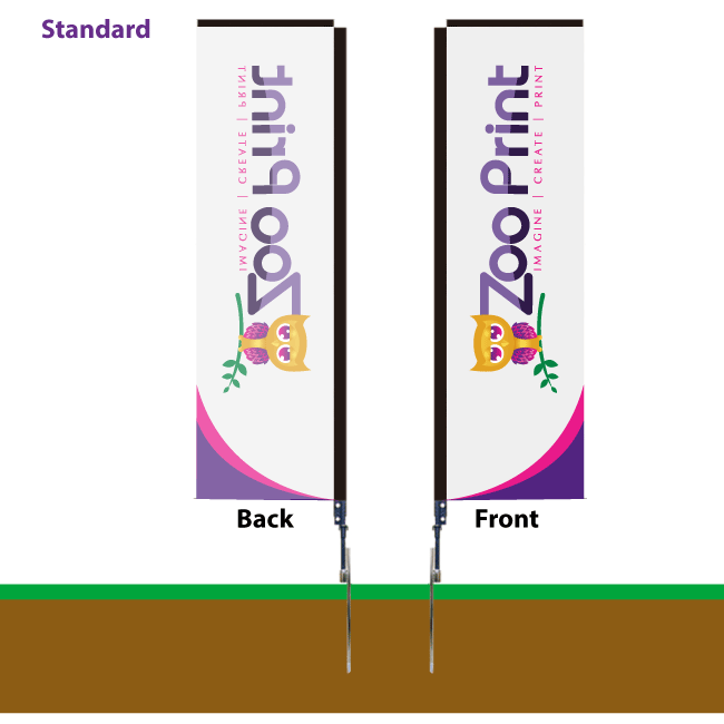 12ft Blade Promotional Flag Standard Zoo Print