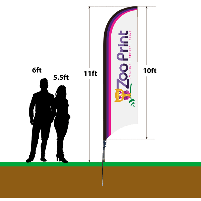 10ft Feather Promotional Flag Zoo Print