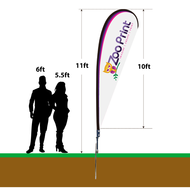 10ft Teardrop Promotional Flag Zoo Print