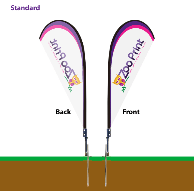 6ft Teardrop Promotional Flag Standard Zoo Print