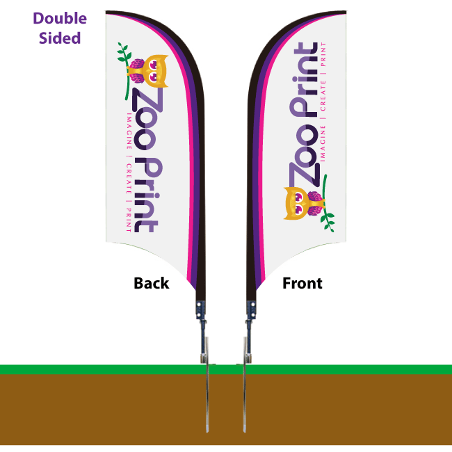 7ft Feather Promotional Double Side Print Flag Zoo Print