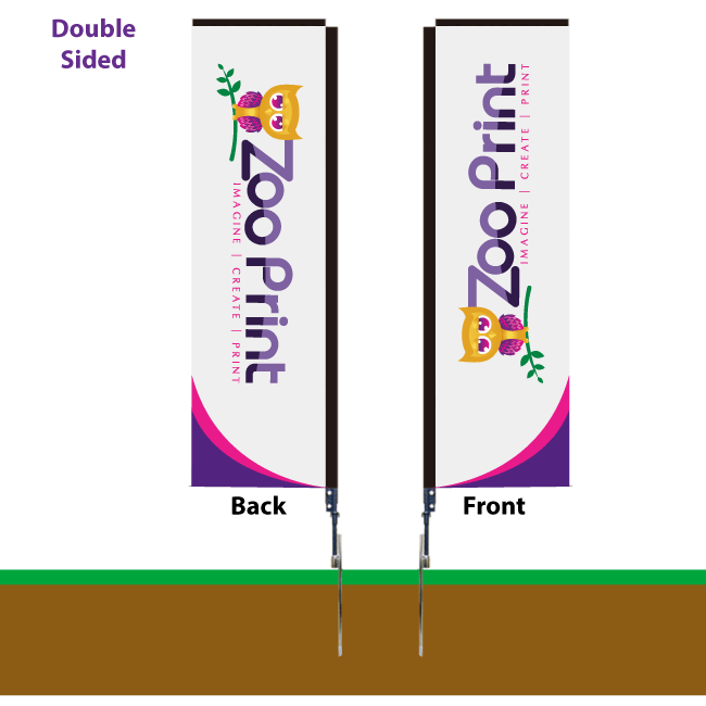 12ft Blade Promotional Flag Double Sided Zoo Print