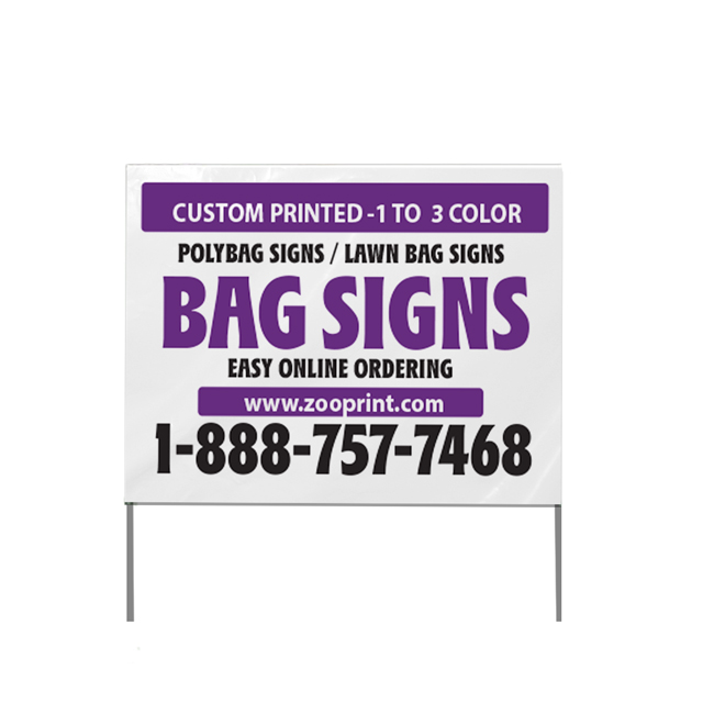 white lawn bag signs in Canada