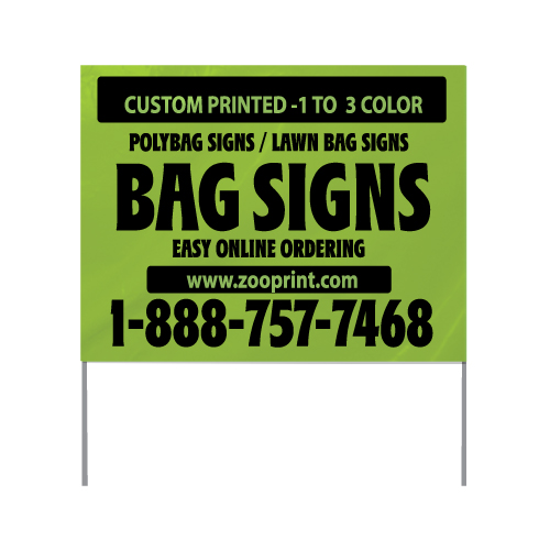 Zoo Print Bag Sign | Lawn Sign Green 1 | Yard Bag Sign color