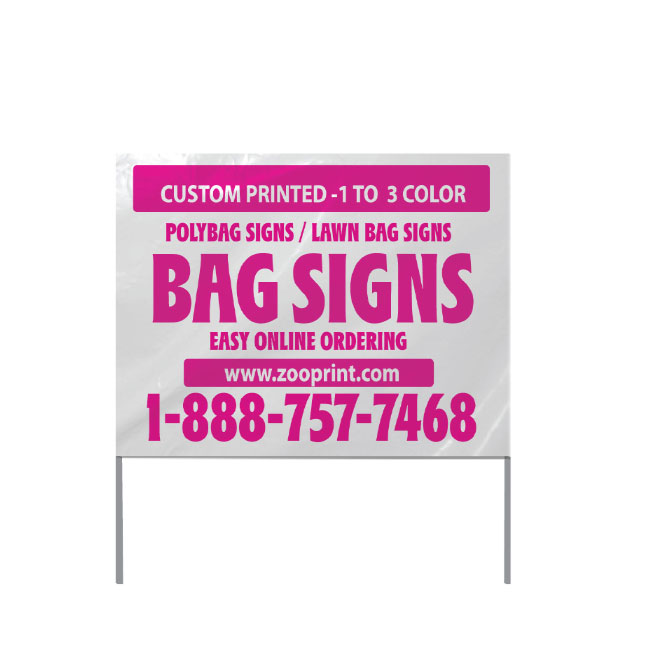 White Lawn Bag Signs