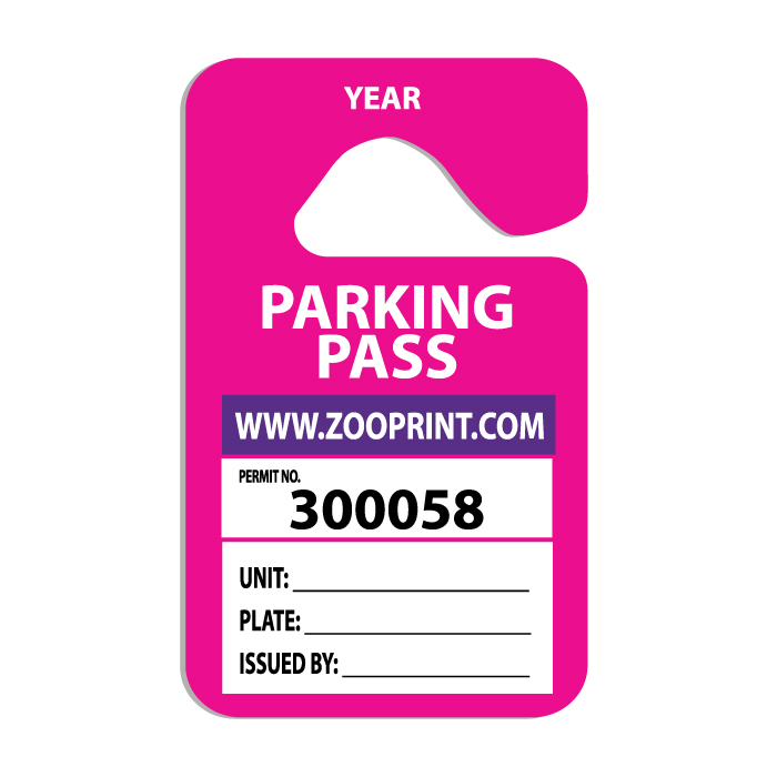 2.75x4.5 Custom Parking Hang Tag