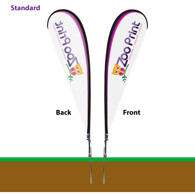 10ft Teardrop Promotional Flag Printed 1 sides Zoo Print