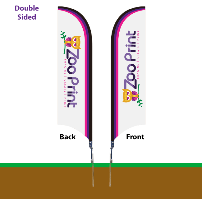 10ft Feather Promotional Flag Double Sided Zoo Print