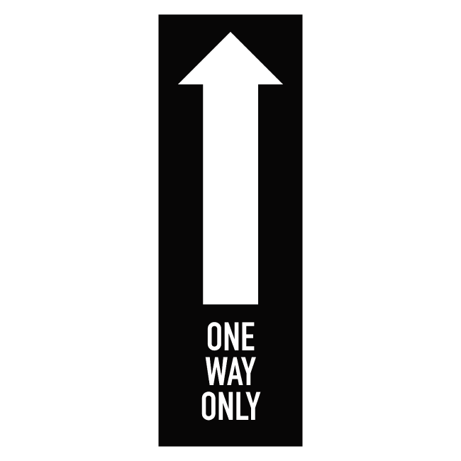 One Way Only Arrow 12"x 14" Black Zoo Print