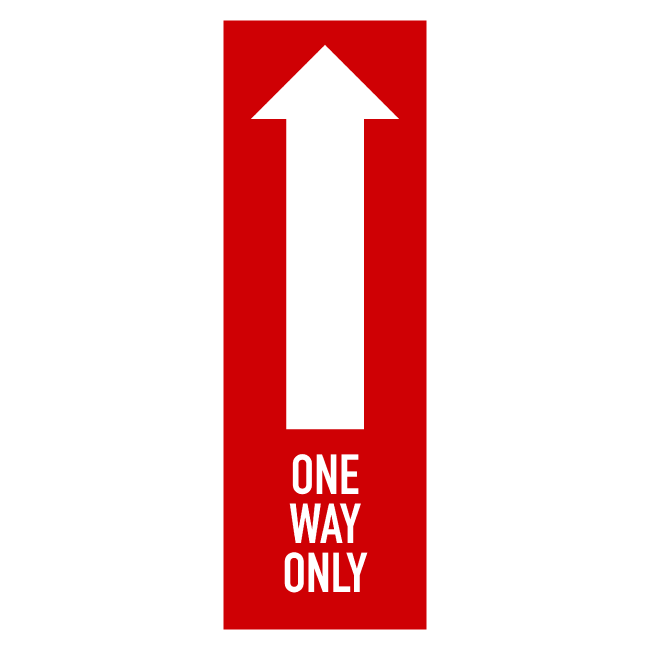 One Way Only Arrow 12"x 14" Red Zoo Print