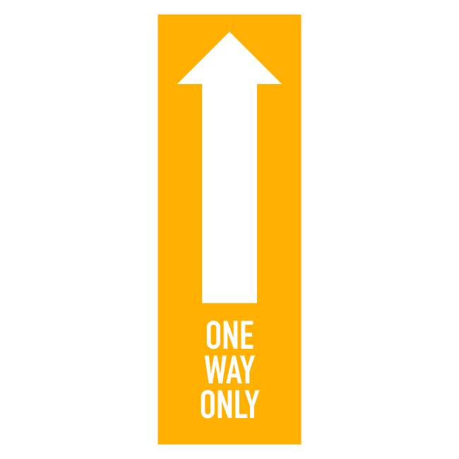 One Way Only Arrow 12"x 14" Yellow Zoo Print