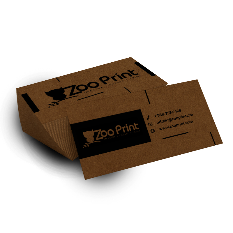 Brown Kraft Business Cards Zoo Print