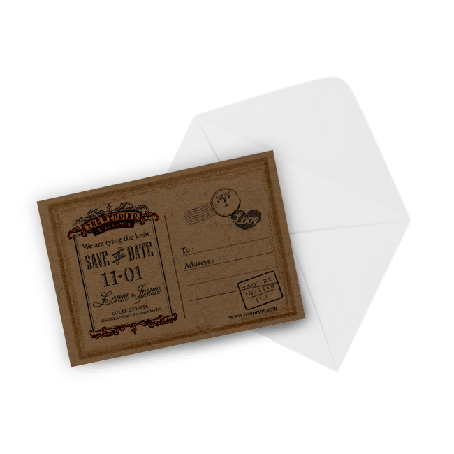 Kraft Invitations / Announcements Zoo Print