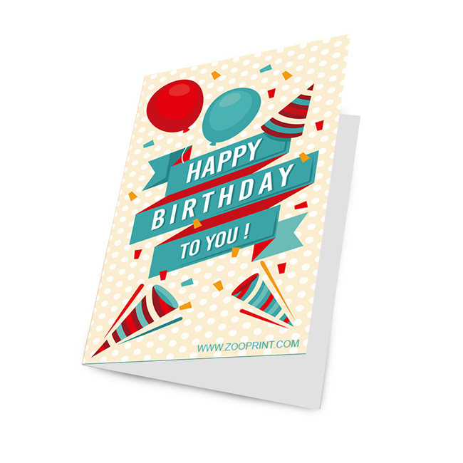 Writable Semi-Gloss Greeting Cards Zoo Print