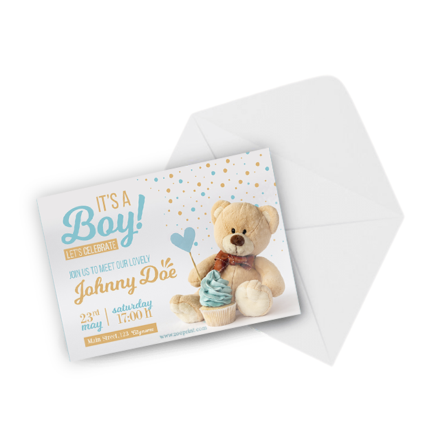 Matte Invitations / Announcements Zoo Print
