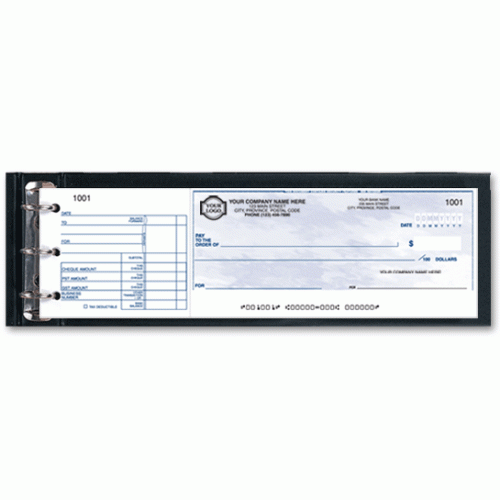 Manual Cheque binder 1 to a page