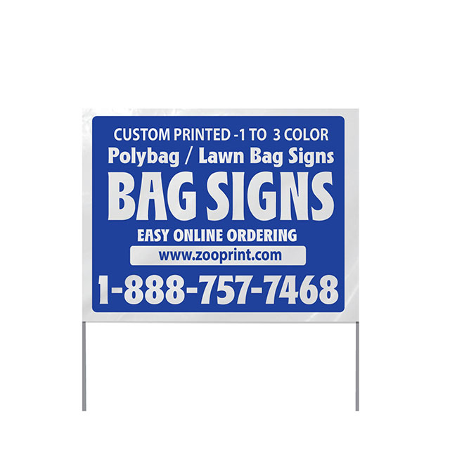 Reverse Printed Lawn Bag Signs