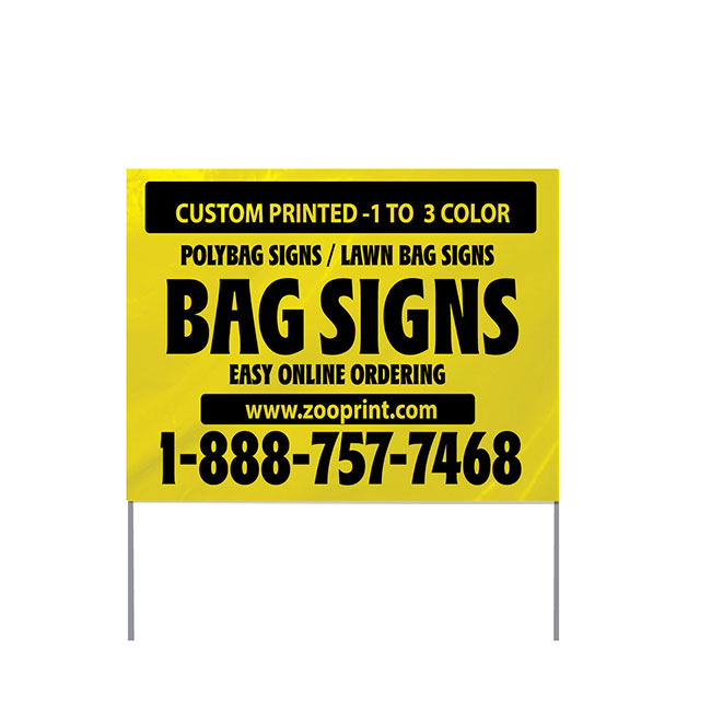 Zoo Print Bag Sign | Lawn Sign Yellow 1 | Yard Bag Sign color